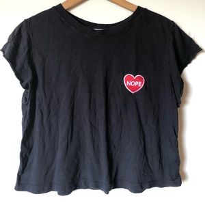 Urban Outfitters “NOPE” Heart Patch Cropped Tee